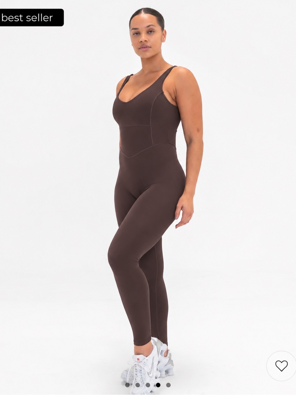 Vitality Espresso Brown Women's V-Neck Jumpsuit